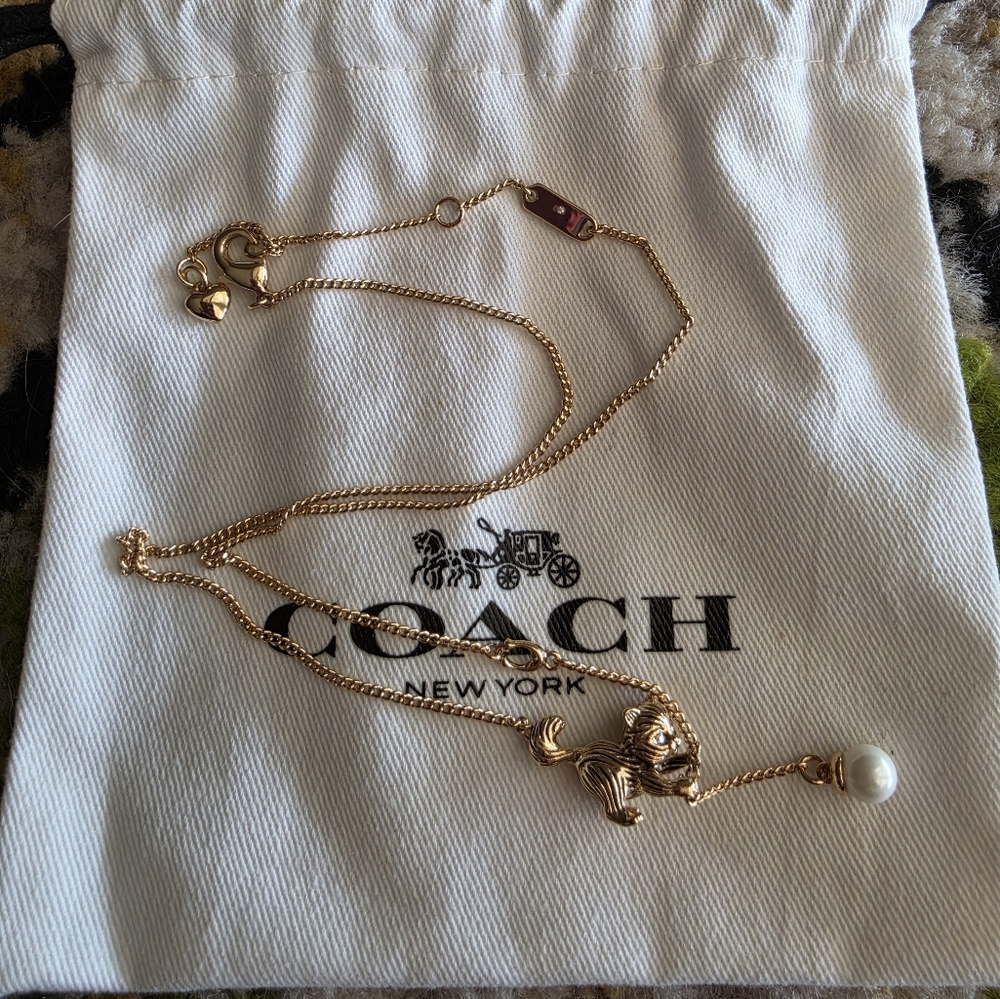 Coach Cat Pearl Necklace